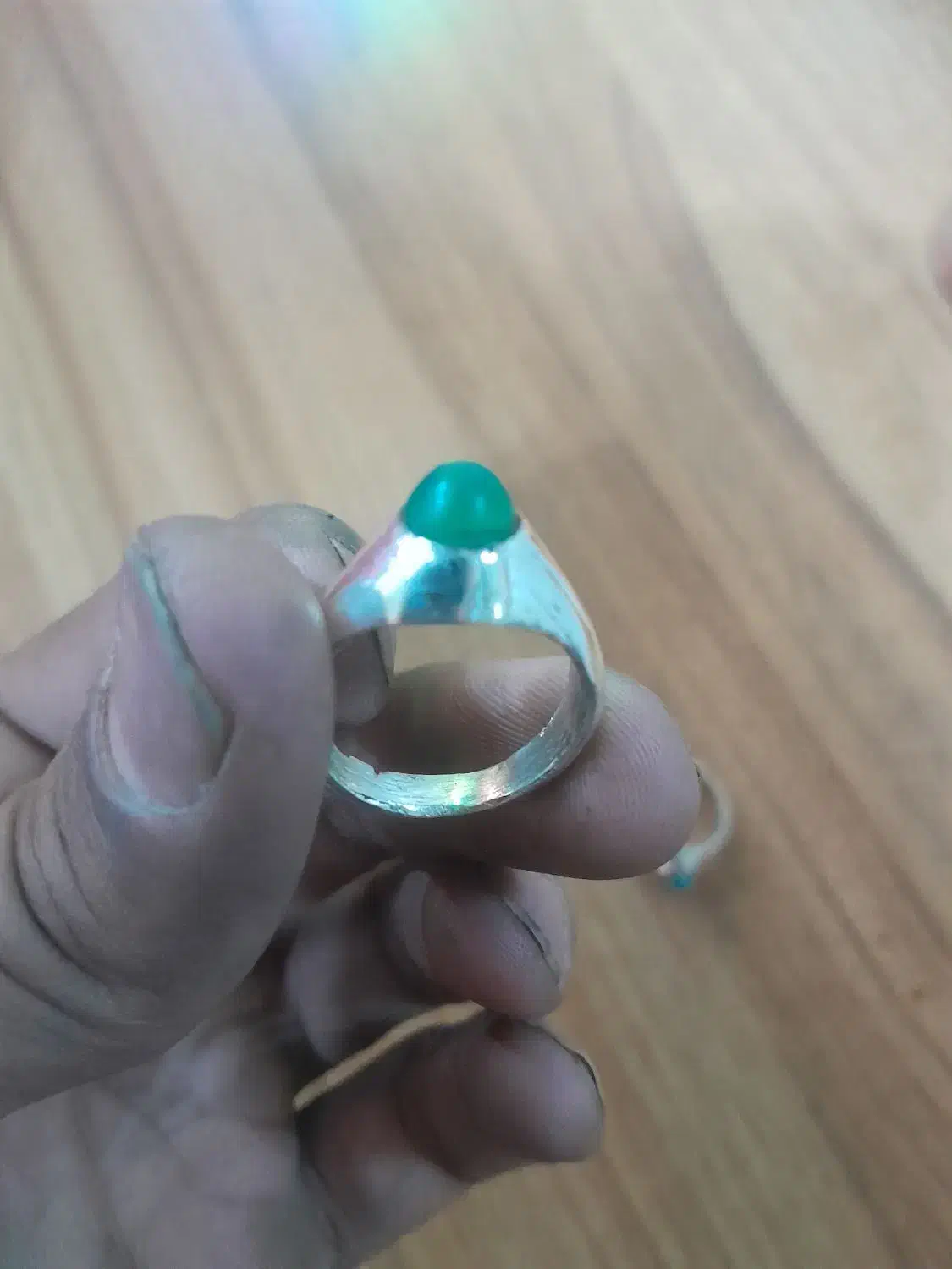 انگشتر عقیق سبز معدنی|جواهرات|بیرجند, |دیوار