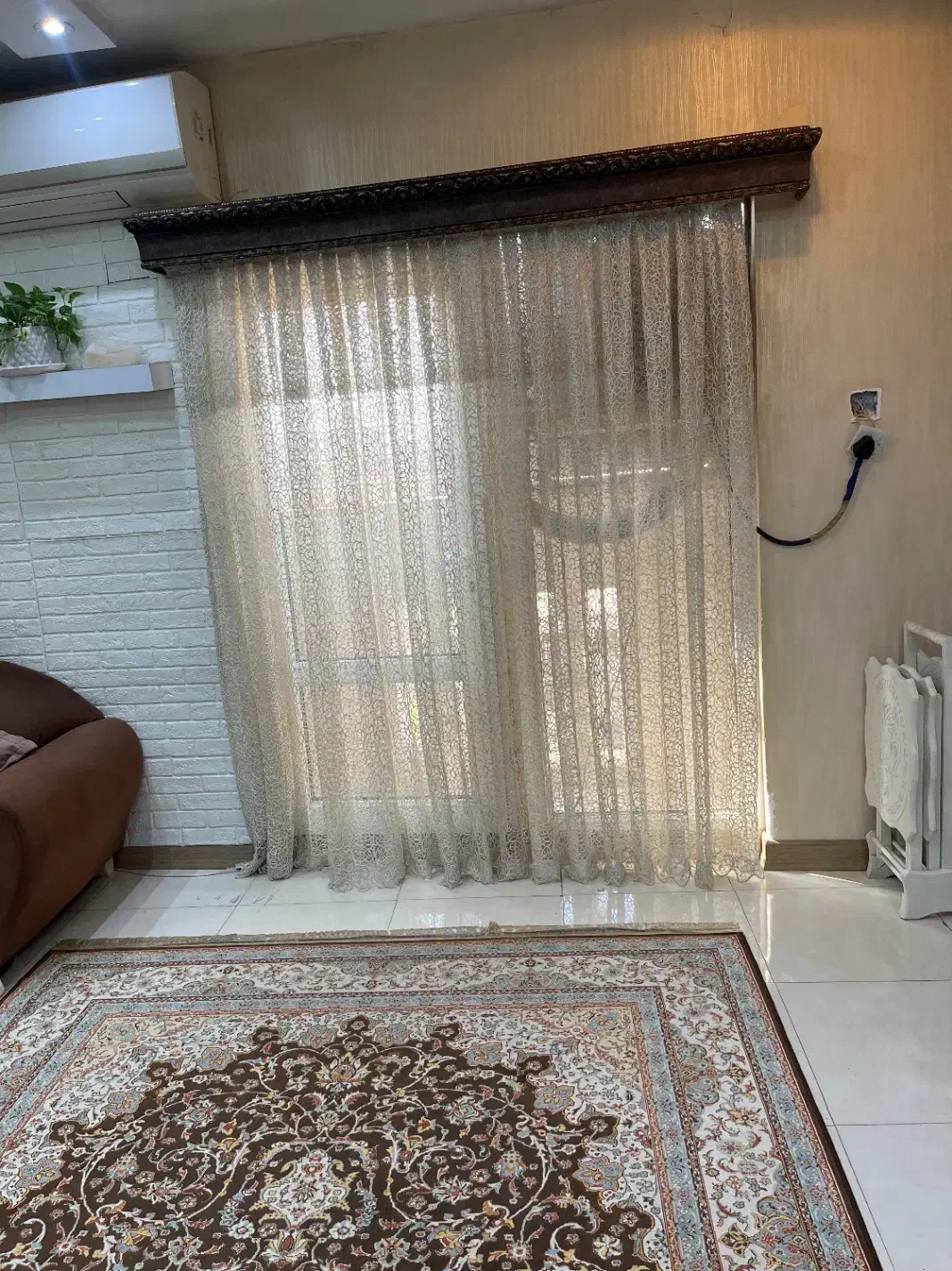 پرده همراه با کتیبه|پرده، رانر، رومیزی|اهواز, زندوکیلی|دیوار