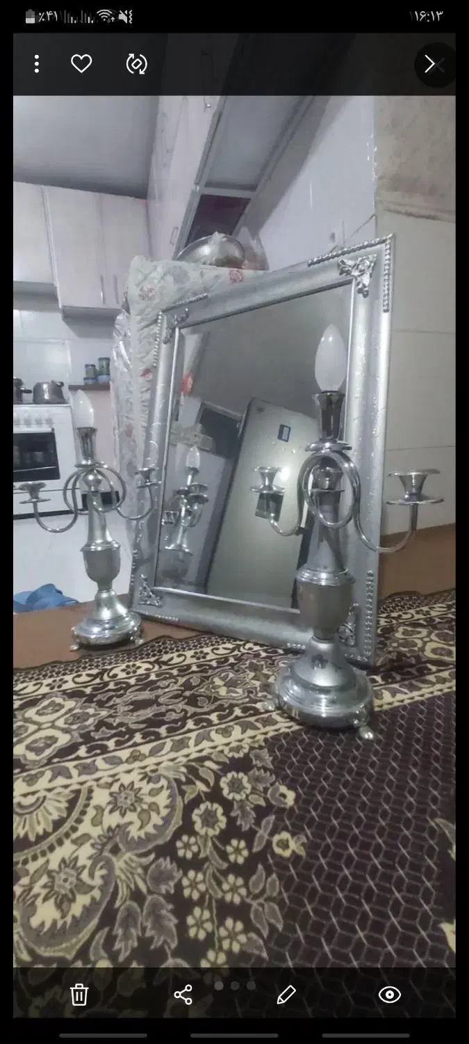آینه و شمعدان|آینه|زنجان, |دیوار