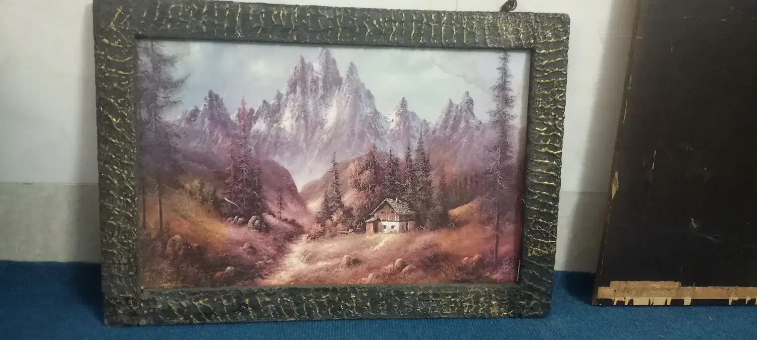 تابلو نقاشی زیبا با طرح کلبه|تابلو، نقاشی، عکس|قم, نیروگاه|دیوار