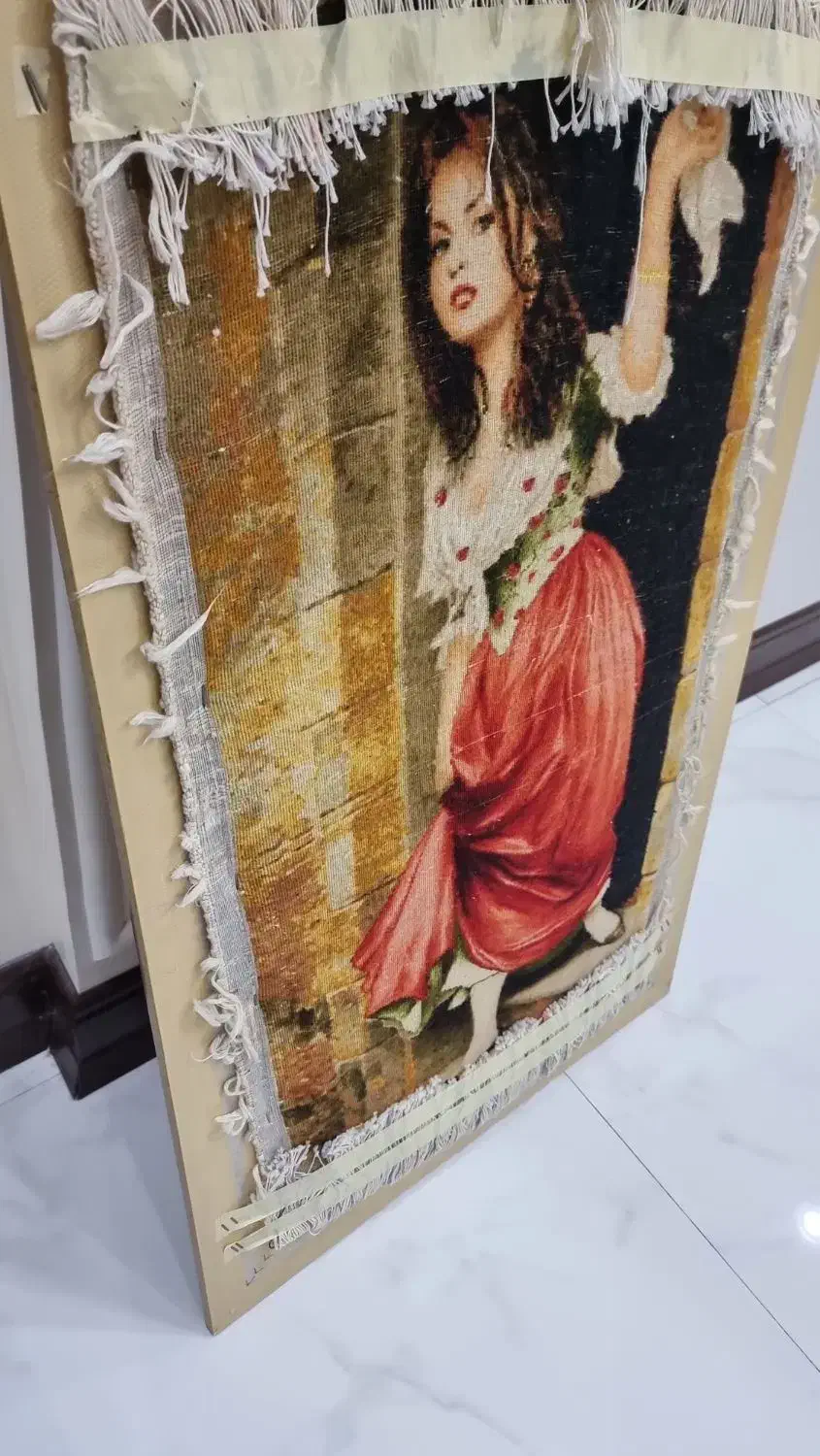 تابلوفرش دستبافت(طرح معروف ،خداحافظ برایان)|تابلو فرش|لاهیجان, شیشه گران|دیوار