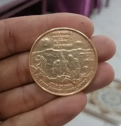 سکه آپولو ۱۱ سال ۱۹۶۹|کلکسیون سکه، تمبر، اسکناس|کرمان, |دیوار