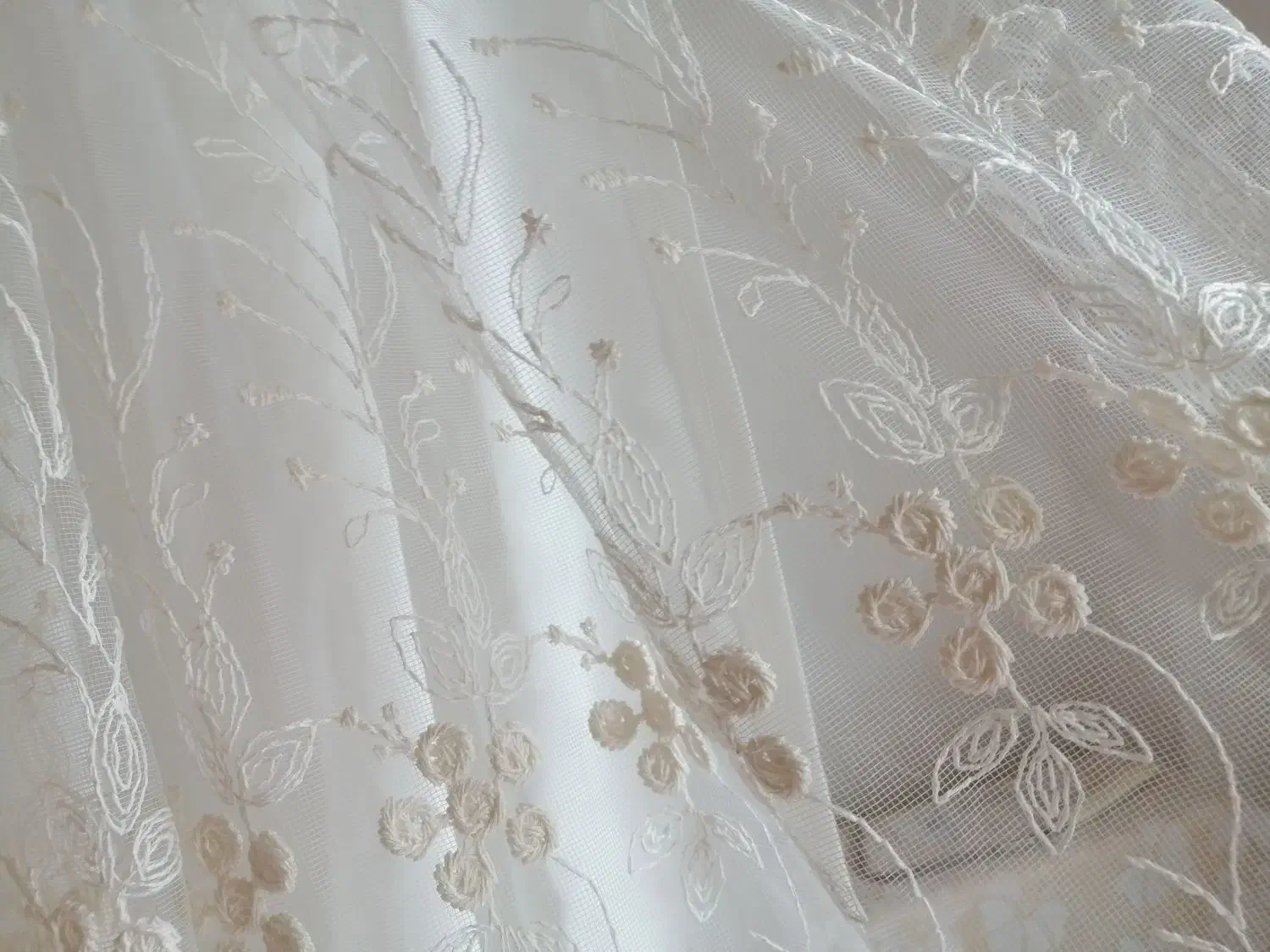 2 عدد پرده تور سفید|پرده، رانر، رومیزی|نوشهر, |دیوار