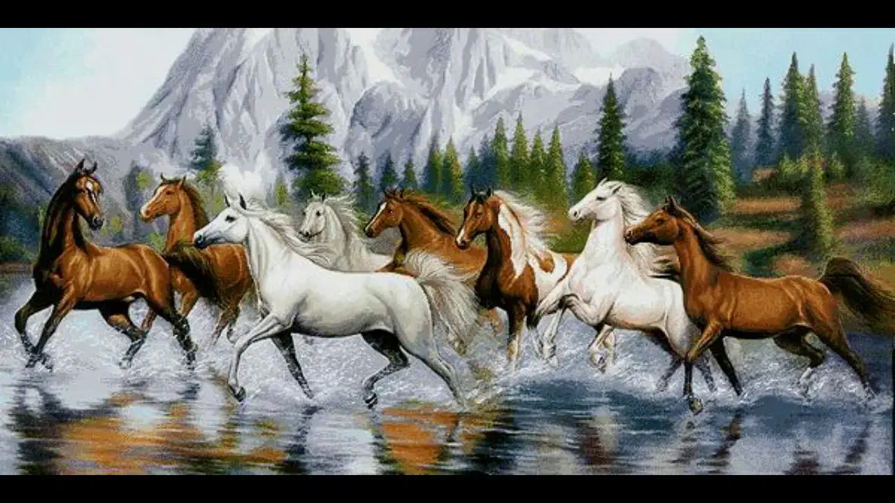 نقشه ی اسب های خروشان|تابلو فرش|تبریز, |دیوار