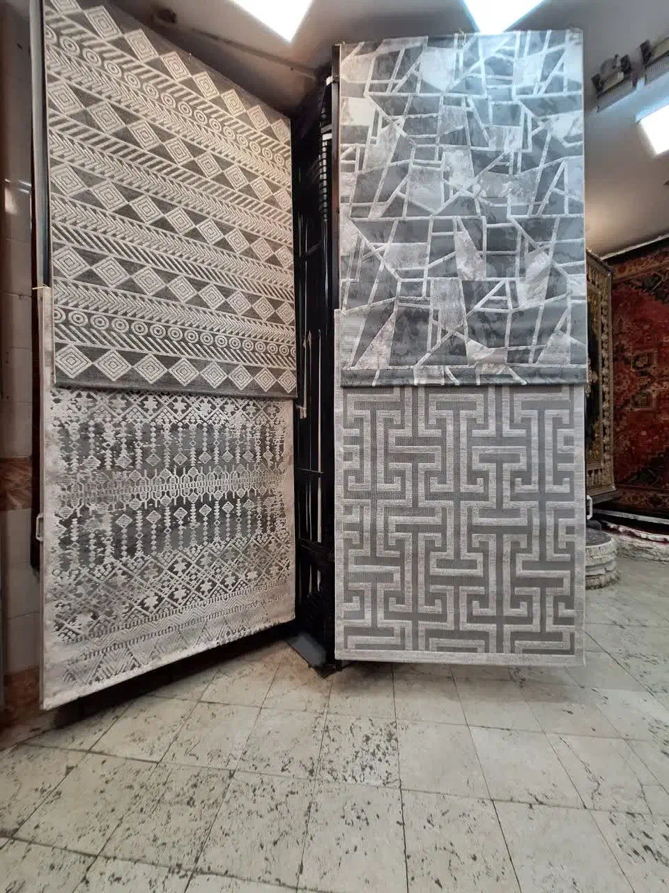 قالیچه برجسته ترک کنفی فوق لاکچری نقره ای ماتا|فرش|مشهد, امیر المومنین|دیوار