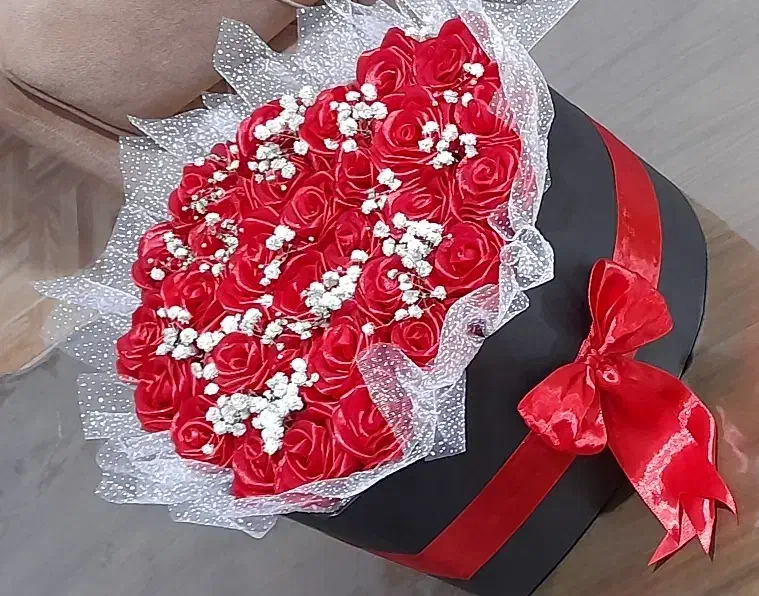 باکس قلب گل ربانی قرمز|گل مصنوعی|مهاباد (آذربایجان غربی), |دیوار