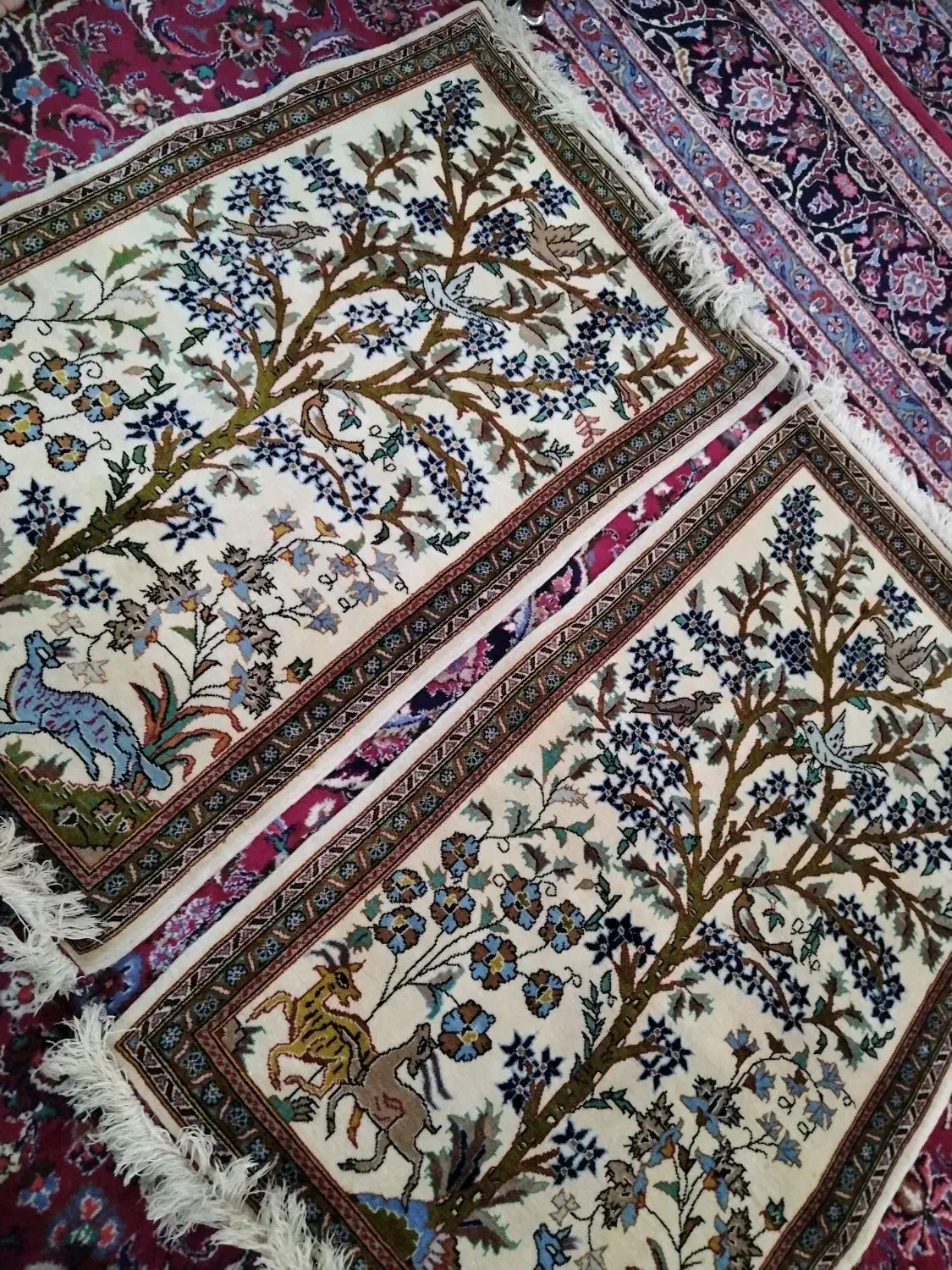 دو عدد قالیچه دستبافت|فرش|تربتحیدریه, حسنی بالا|دیوار