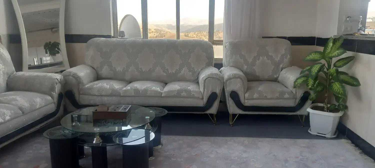 جنس مبل ترک ۷ نفره تمیز|مبلمان خانگی و میز عسلی|جوانرود, |دیوار