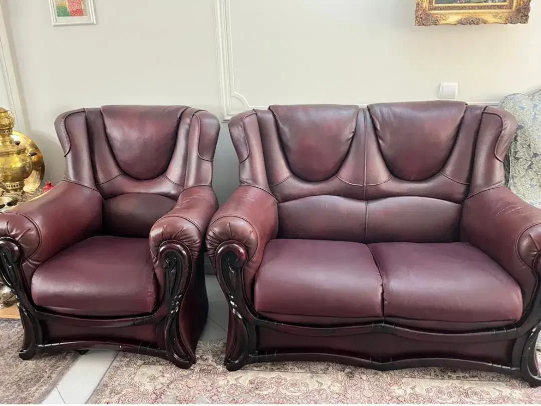 مبل راحتی چرم ۴نفره|مبلمان خانگی و میز عسلی|تهران, پونک|دیوار