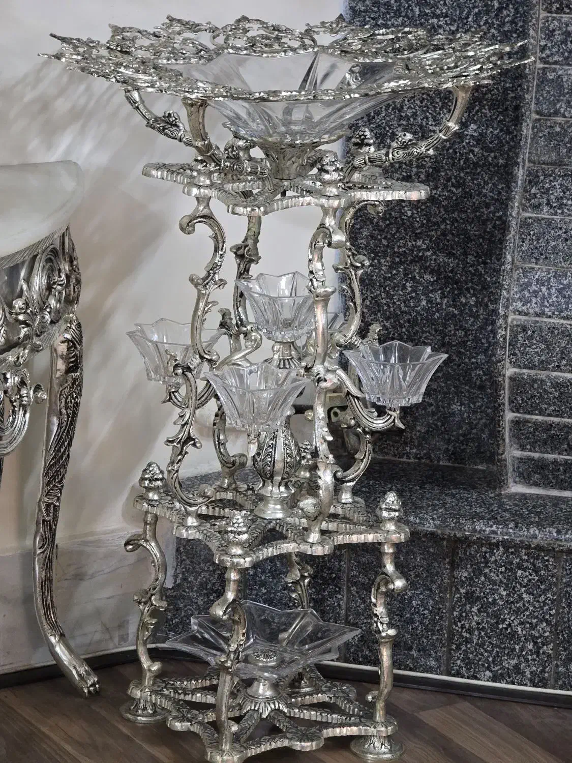 میوه خوری ایستاده برنج|ظروف سرو و پذیرایی|ری, شهادت|دیوار