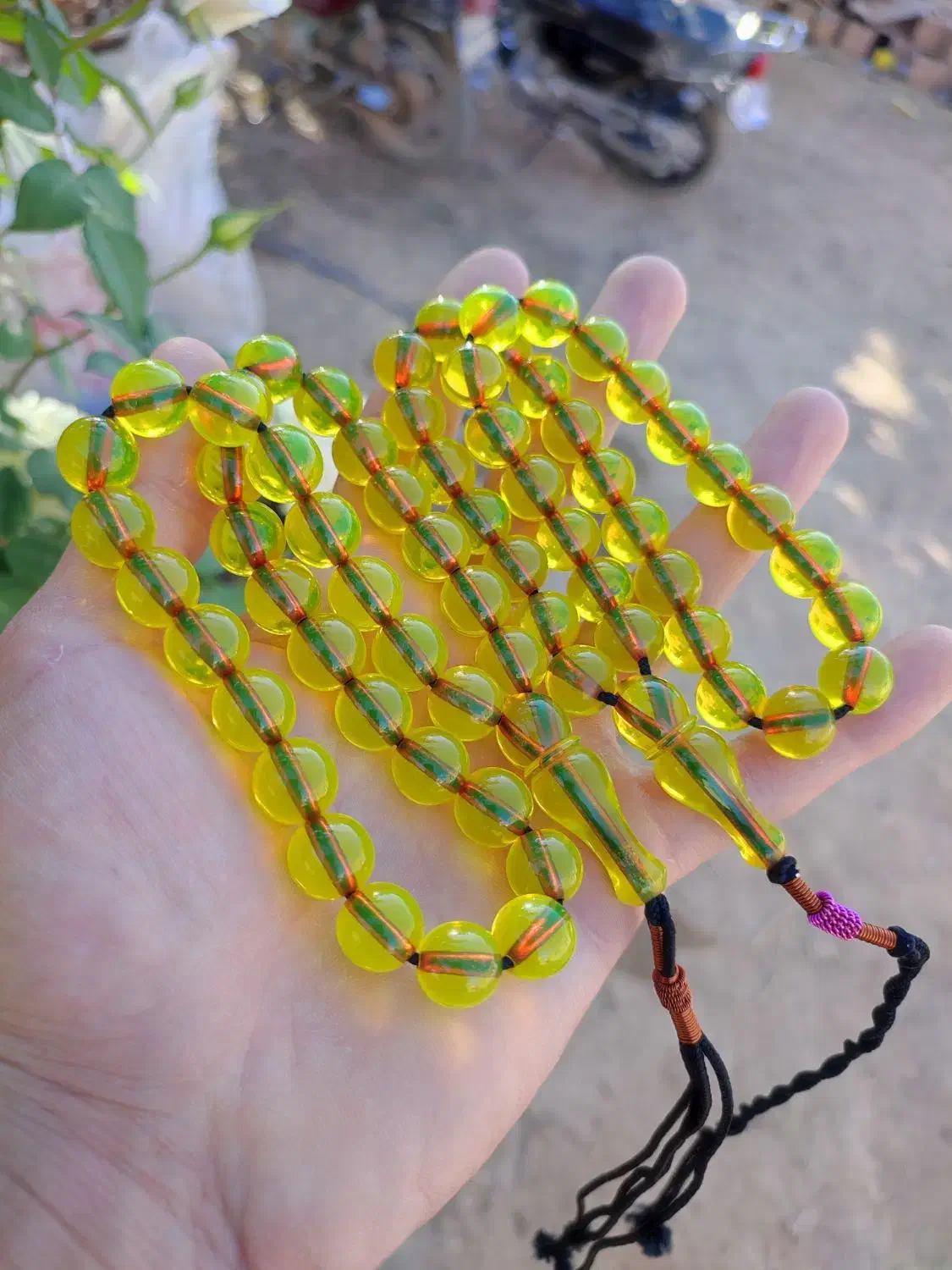 تسبیح سندلوس گری فسفری درحد کهنه آلمان|جواهرات|تبریز, |دیوار