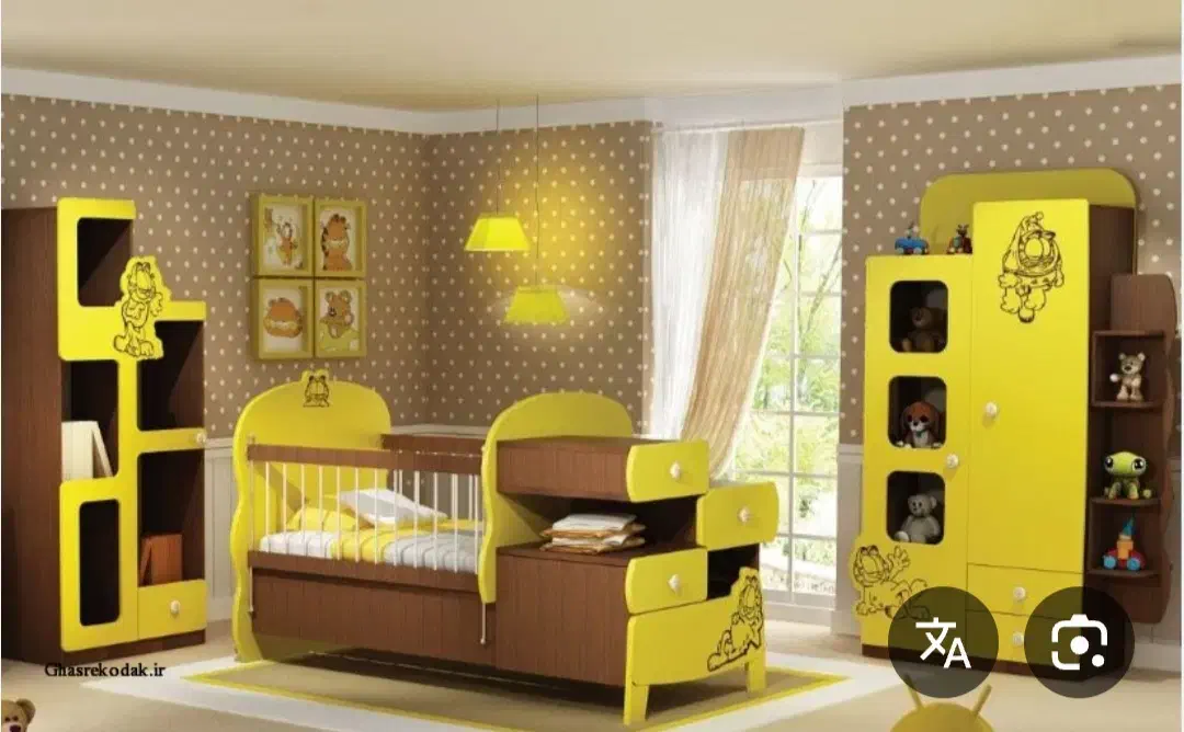 سرویس خواب کامل کودک گارفیلد|تخت و سرویس خواب|زنجان, |دیوار