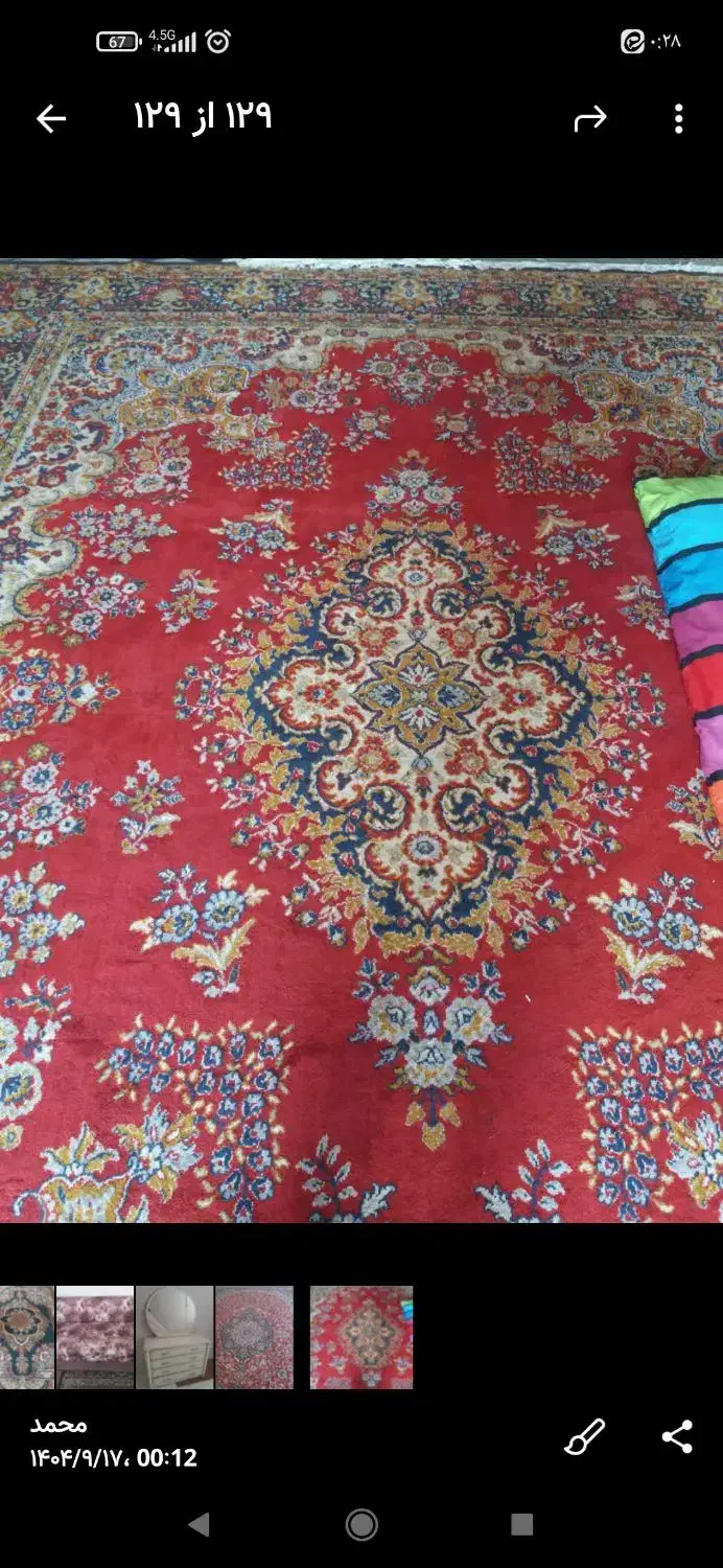 فرش قرمز ۱۲متری آبی ۶متر|فرش|اصفهان, براآن شمالی|دیوار