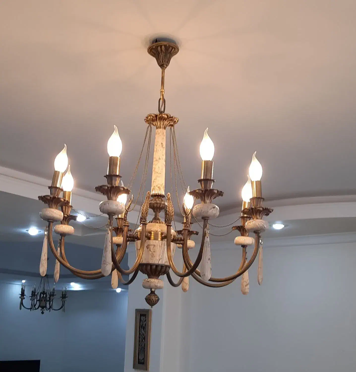 دو جفت لوستر برنزی آنتیک|لوستر و چراغ آویز|اسلامشهر, شهرک مفیدی|دیوار