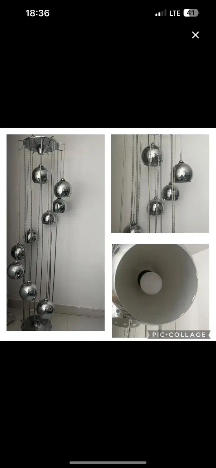 چراغ کنارسالن/آباژور/آباژر ۹ شاخه|لوستر و چراغ آویز|مشگین شهر, |دیوار