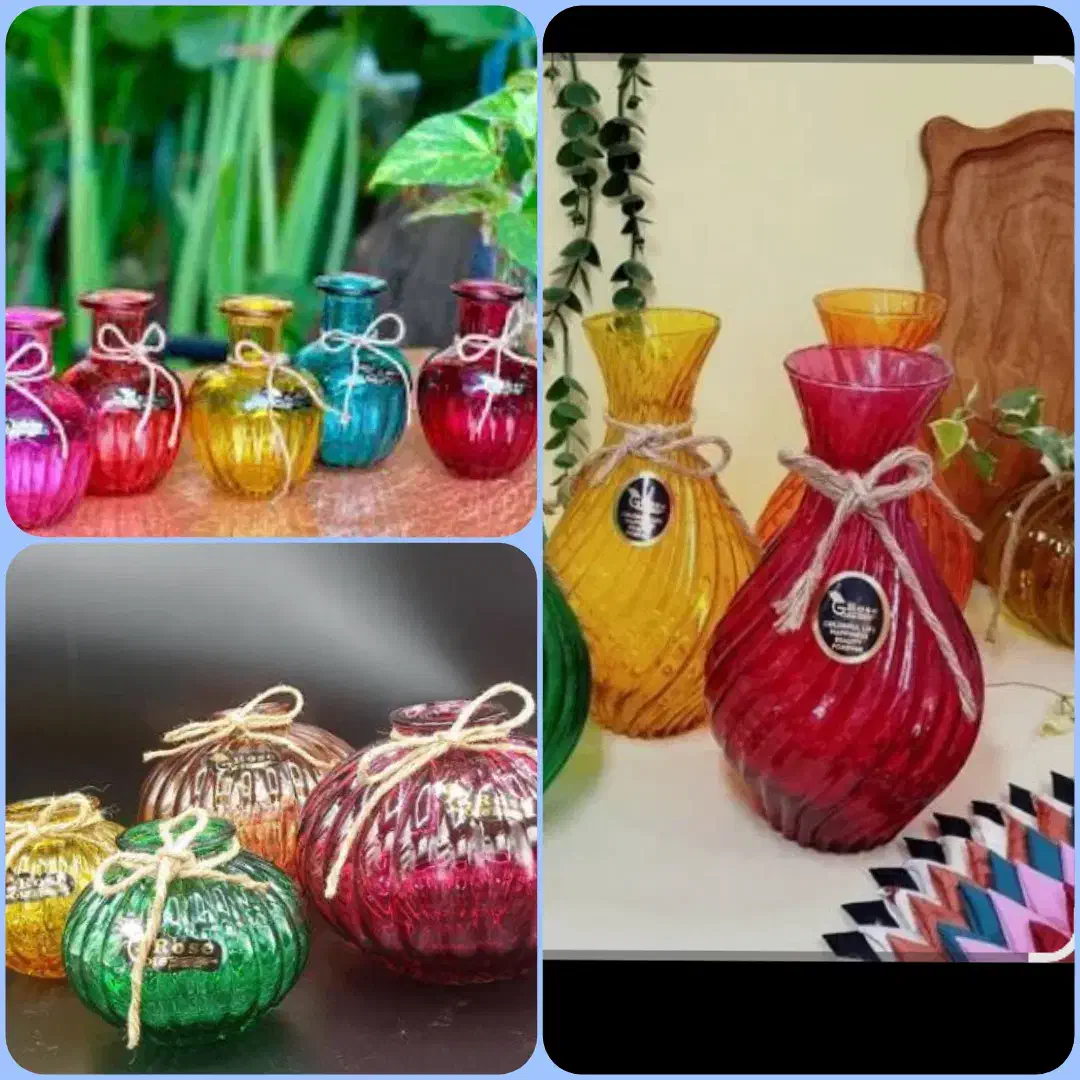 گلدان های شیشه ای رنگی زیبا|گل مصنوعی|تهران, جوادیه تهرانپارس|دیوار