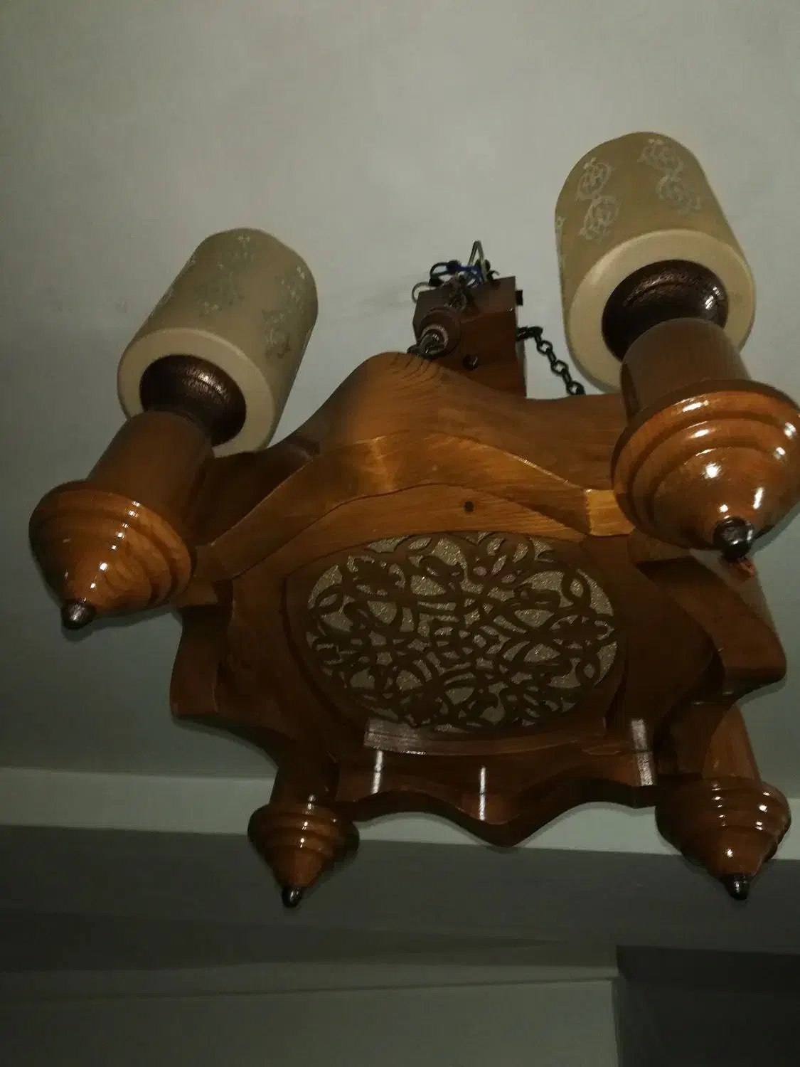 لوستر سنتی چوبی|لوستر و چراغ آویز|گرگان, |دیوار