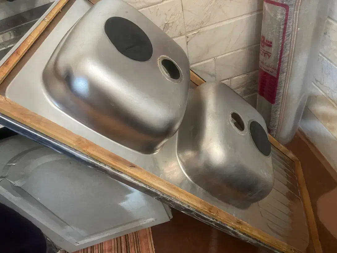 سینک دو لگنه|آب‌چکان و نظم‌دهنده ظروف|اسلام‌شهر, مظفریه|دیوار