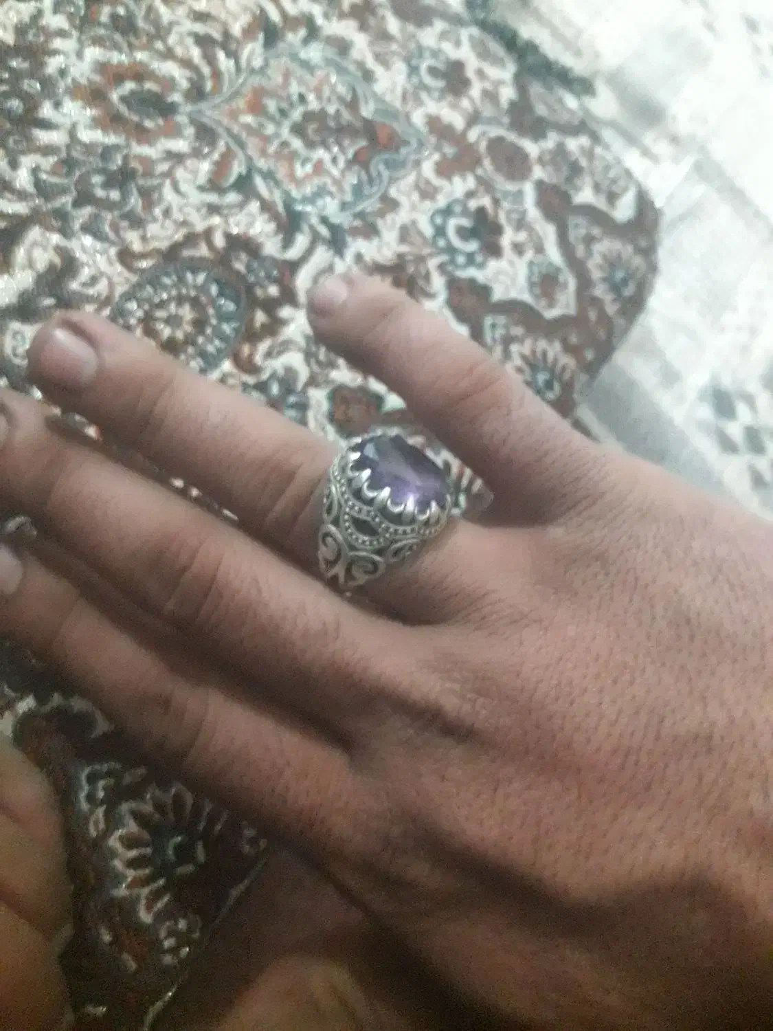 انگشتر نقره امیتیس بنفش شفاف|بدلیجات|میبد, |دیوار