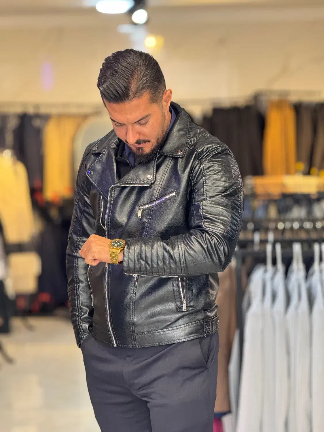 کاپشنی چرم چپ زیپ وارداتی|لباس|تبریز, |دیوار