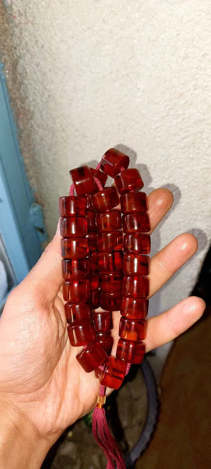 تسبیح کهربا ۳۳ تایی|کلکسیون اشیاء عتیقه|نقده, |دیوار