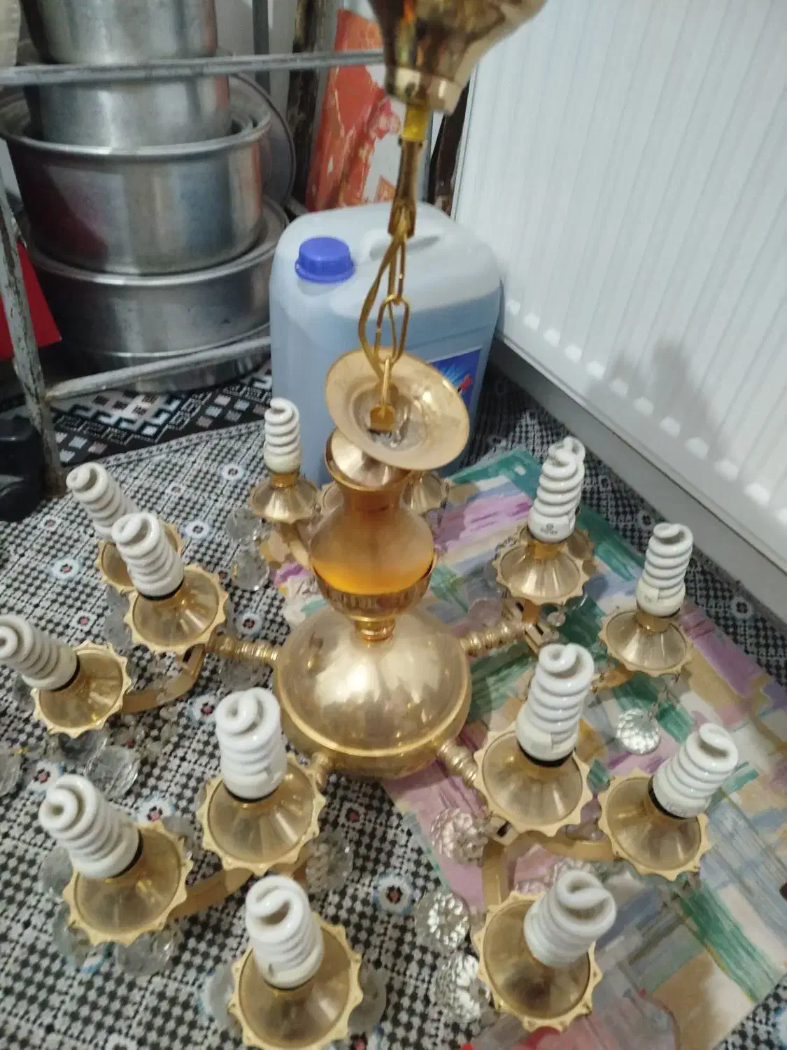 لوستربرنجی آبکاری طلا|لوستر و چراغ آویز|مشهد, شهرک بهارستان|دیوار
