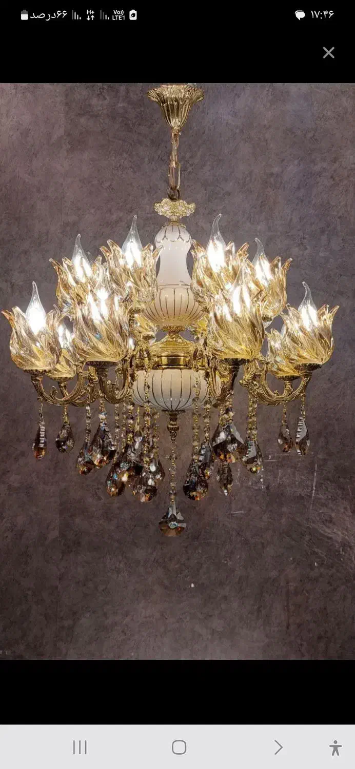 لوستر سرامیکی ۲+۲+۲ تماما برنز|لوستر و چراغ آویز|نسیم‌شهر, |دیوار