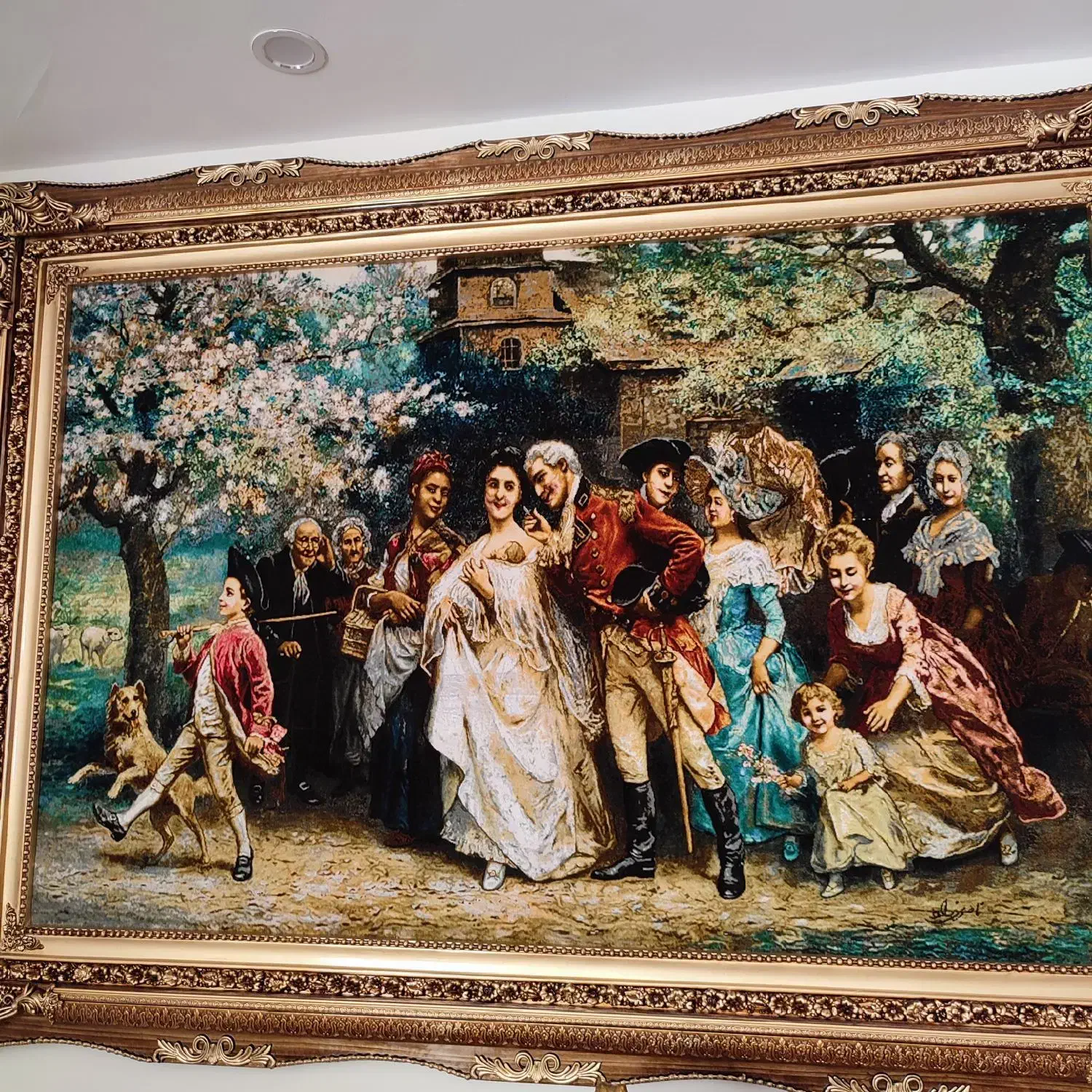 تابلو فرش ابریشم دست بافت|تابلو فرش|اسلام‌شهر, شهرک قائمیه|دیوار