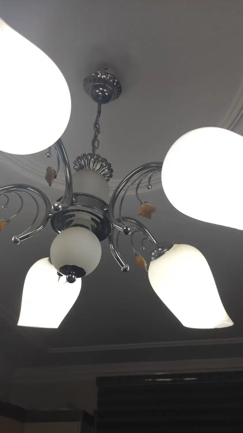 لوستر پنج شعله|لوستر و چراغ آویز|کرمان, |دیوار