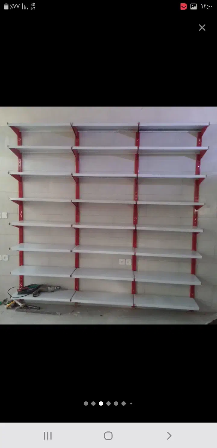 قفسه فلزی سفید پایه قرمز|فروشگاه و مغازه|جوادآباد, |دیوار