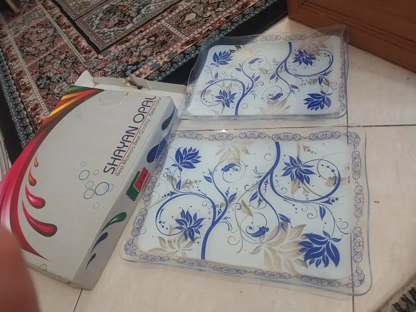 سینی شیشه ای اکبند ۲عدد|ظروف سرو و پذیرایی|تهران, علم و صنعت|دیوار