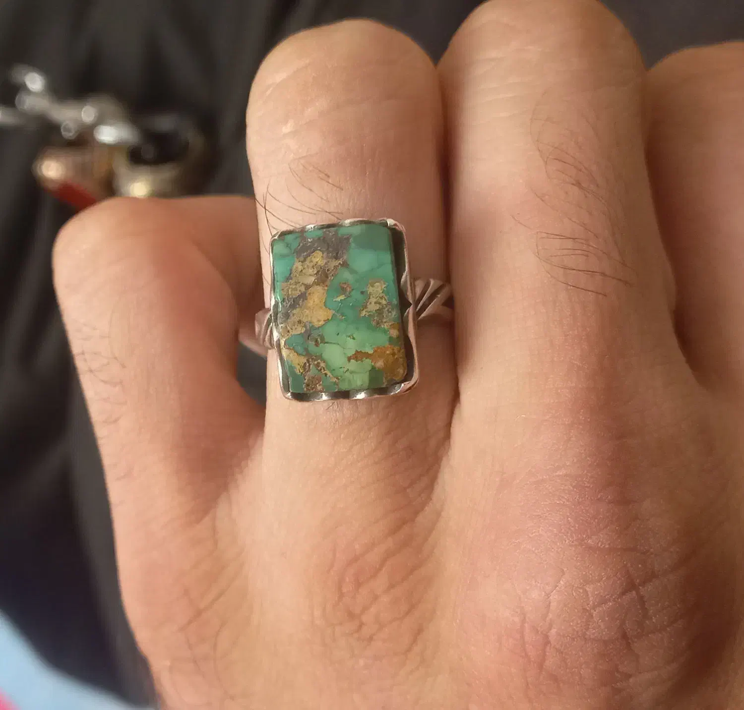 انگشتر فیروزه با رکاب نقره|جواهرات|ایلام, |دیوار