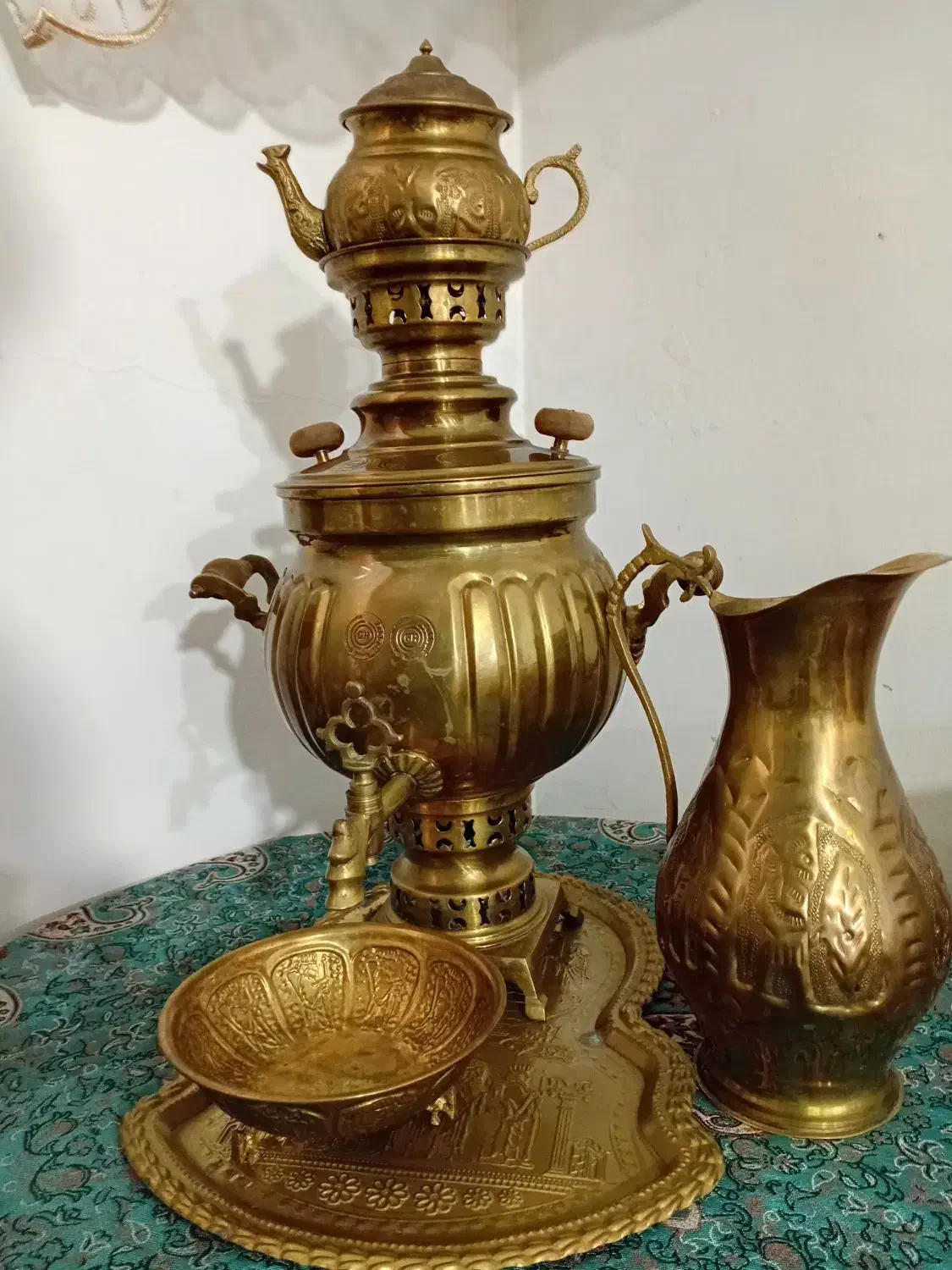 سماور پنج لیتری مسی|کلکسیون اشیاء عتیقه|گرگان, |دیوار