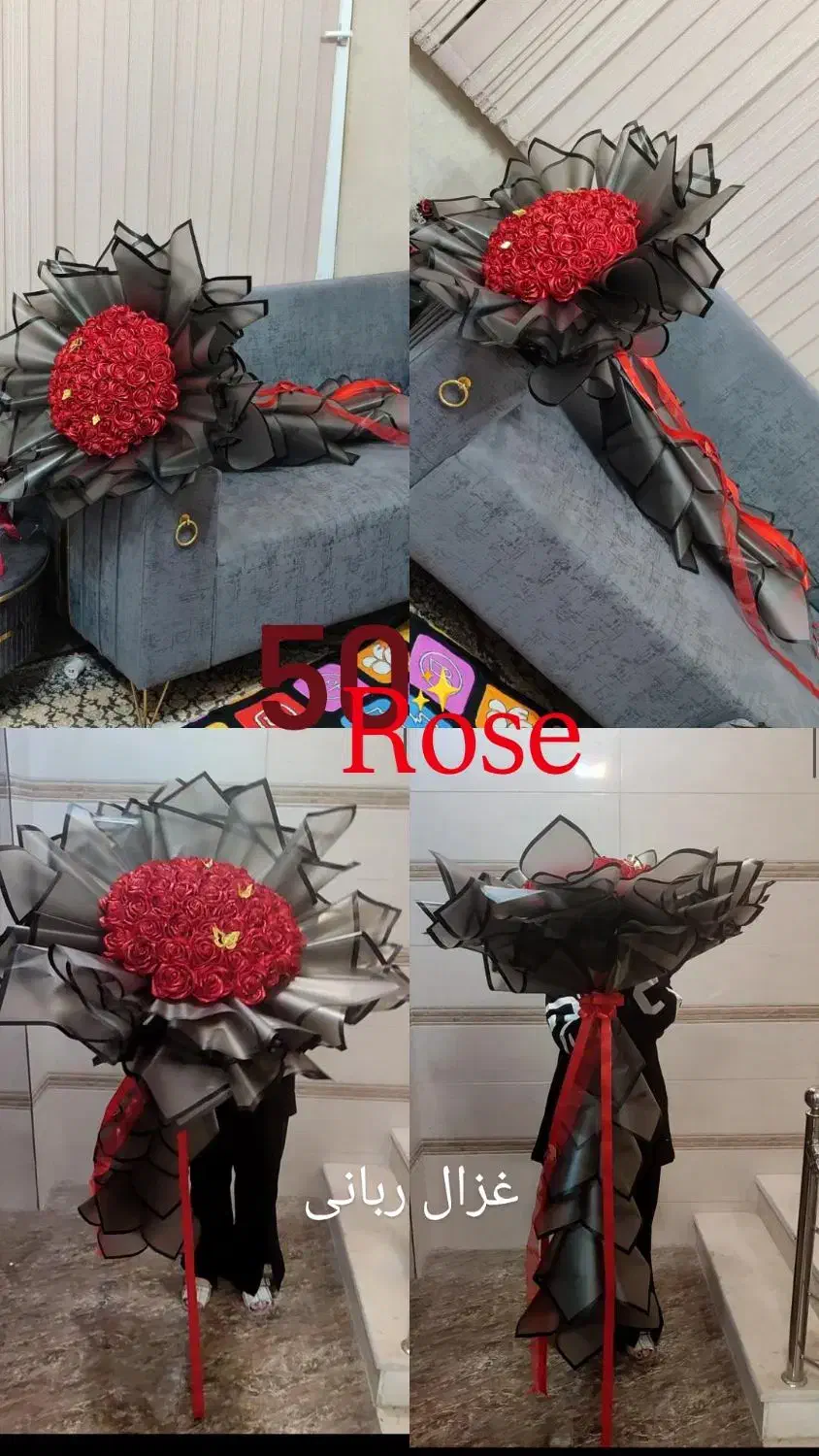 گل رز ربانی/پک ولنتاین/گل روبانی/باکس گل/دسته گل|گل مصنوعی|شیراز, عادل آباد|دیوار