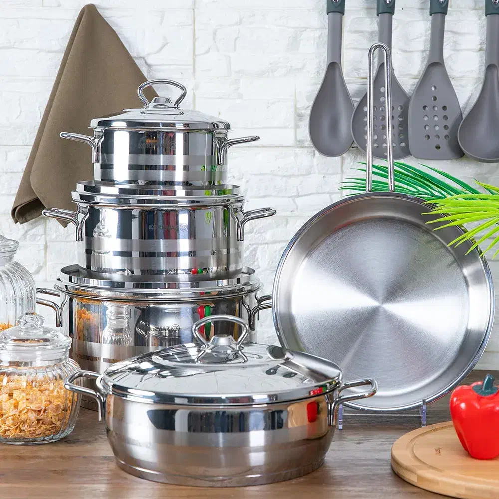 سرویس قابلمه استیل کرکماز ترکیه|ظروف پخت‌وپز|اردبیل, |دیوار