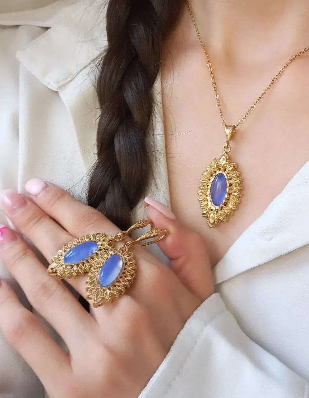 نیم ست عقیق اصلی|زیورآلات و اکسسوری|مبارکه, |دیوار