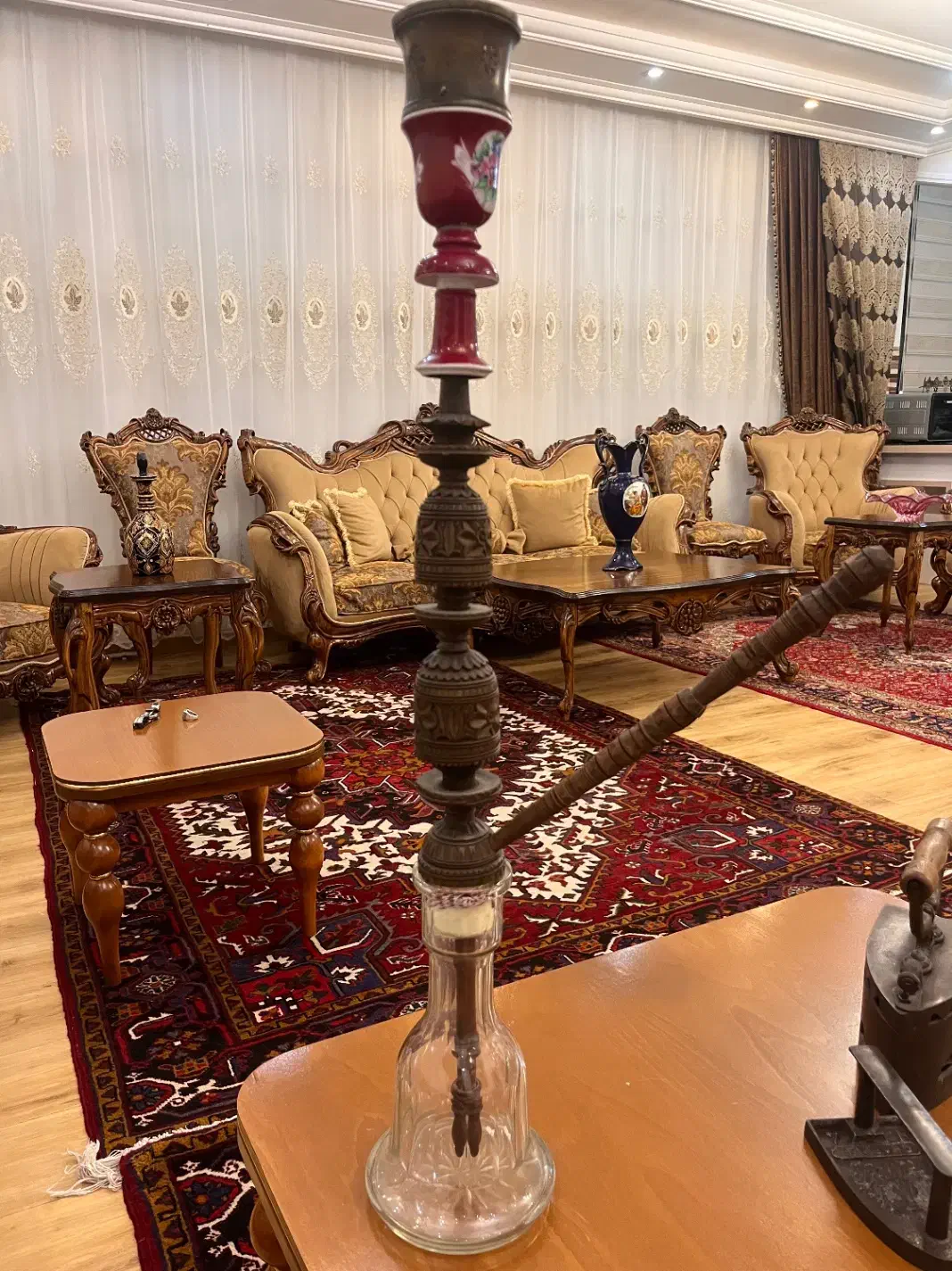 قلیان قاجاری تنگ اصل فرانسه میانه قاجاراتوی المانی|کلکسیون اشیاء عتیقه|تبریز, |دیوار