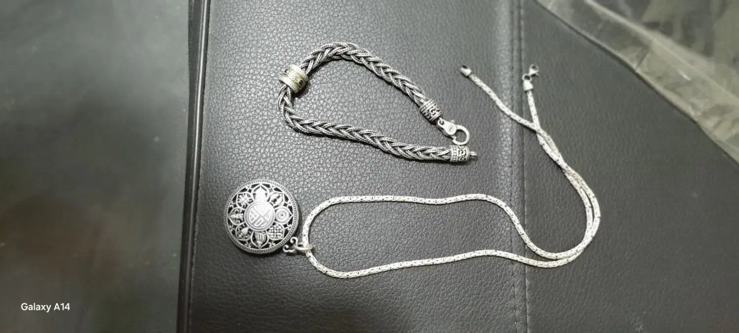 دستبندو گردنبند نقره تایلندی۲۶گرم و۲۶گرم|جواهرات|دهدشت, |دیوار