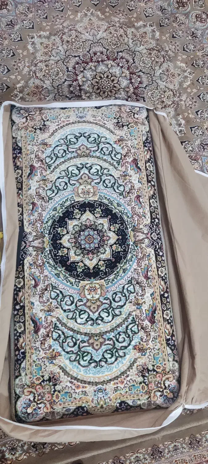 ۲تخت فرش ۹ متری قیطران گل برجسته و ۴عدد پشتی|فرش|ساوه, |دیوار