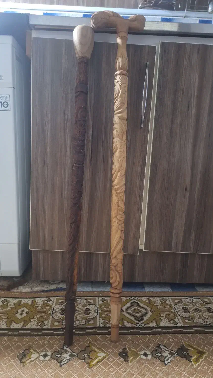 عصا کنده کاری و خراطی شده|صنایع دستی و سایر لوازم تزئینی|بندر گز, |دیوار