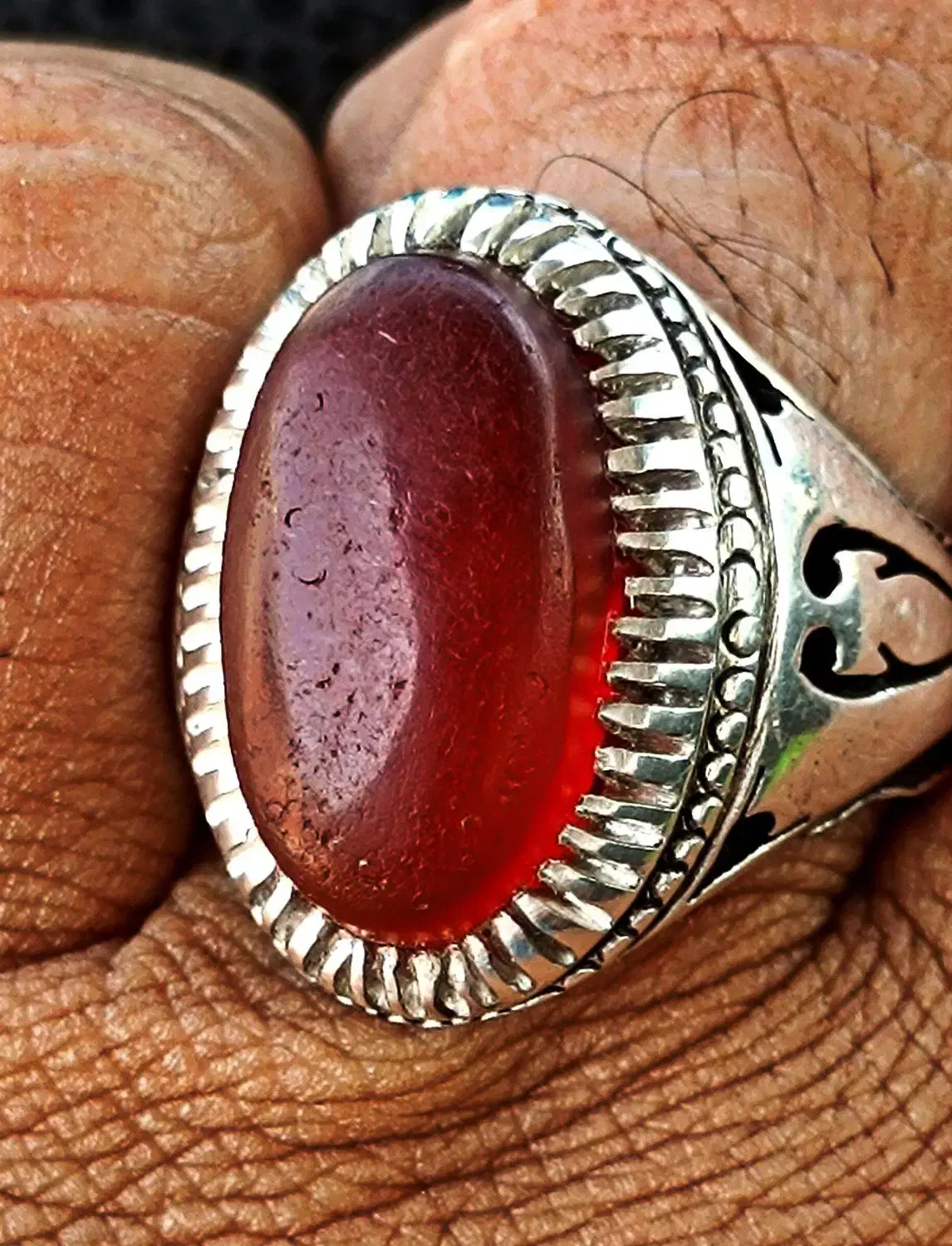 انگشتر عقیق سرخ یمنی کهنه هزار سنبه|بدلیجات|تهران, صاحب الزمان|دیوار