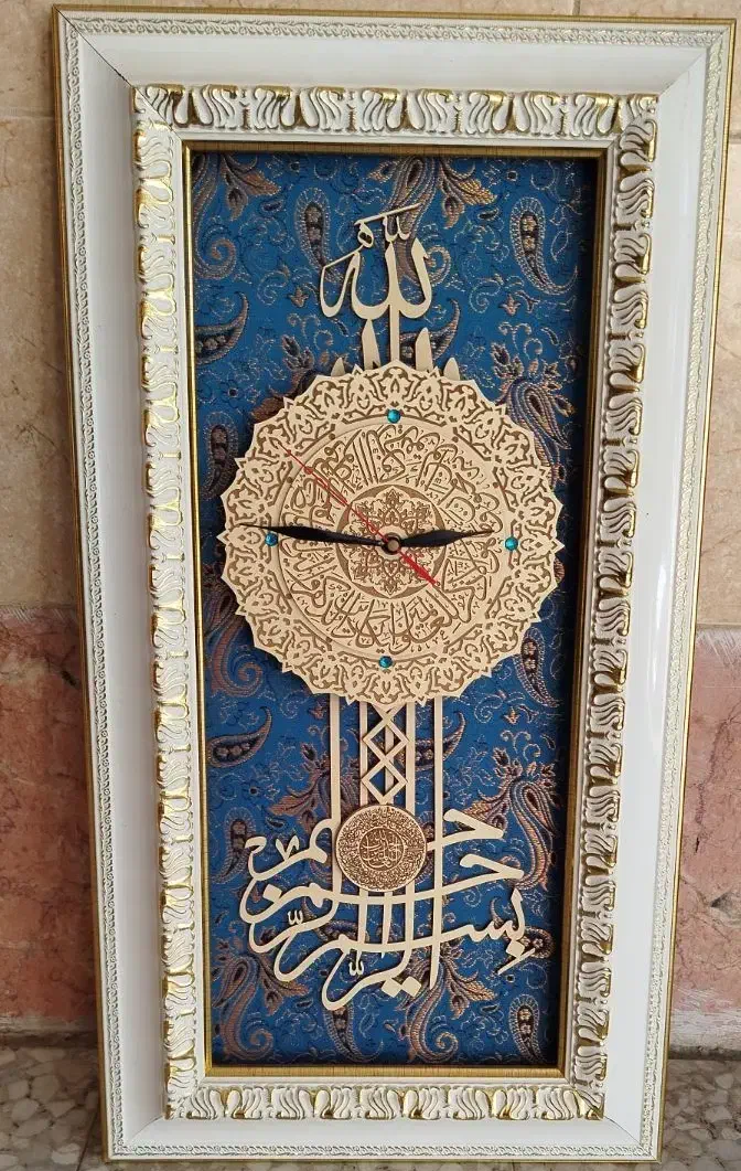 ساعت چوبی مذهبی منبت کاری|ساعت دیواری و تزئینی|تهران, چیتگر شمالی|دیوار