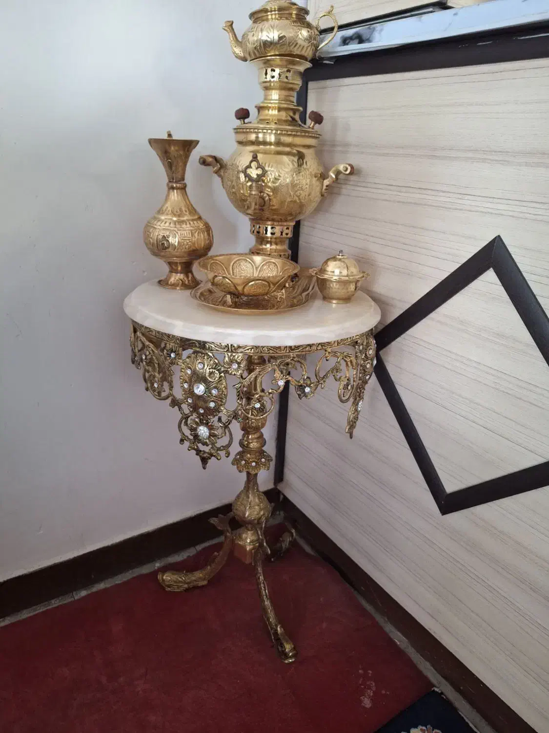 میزخاطره برنز با سماور وگلدون|مبلمان خانگی و میز عسلی|نهاوند, |دیوار