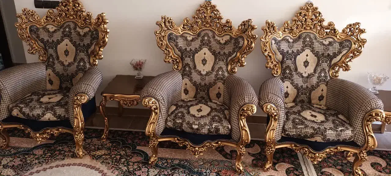 مبل سلطنتی ۹ نفره|مبلمان خانگی و میز عسلی|کهک, |دیوار