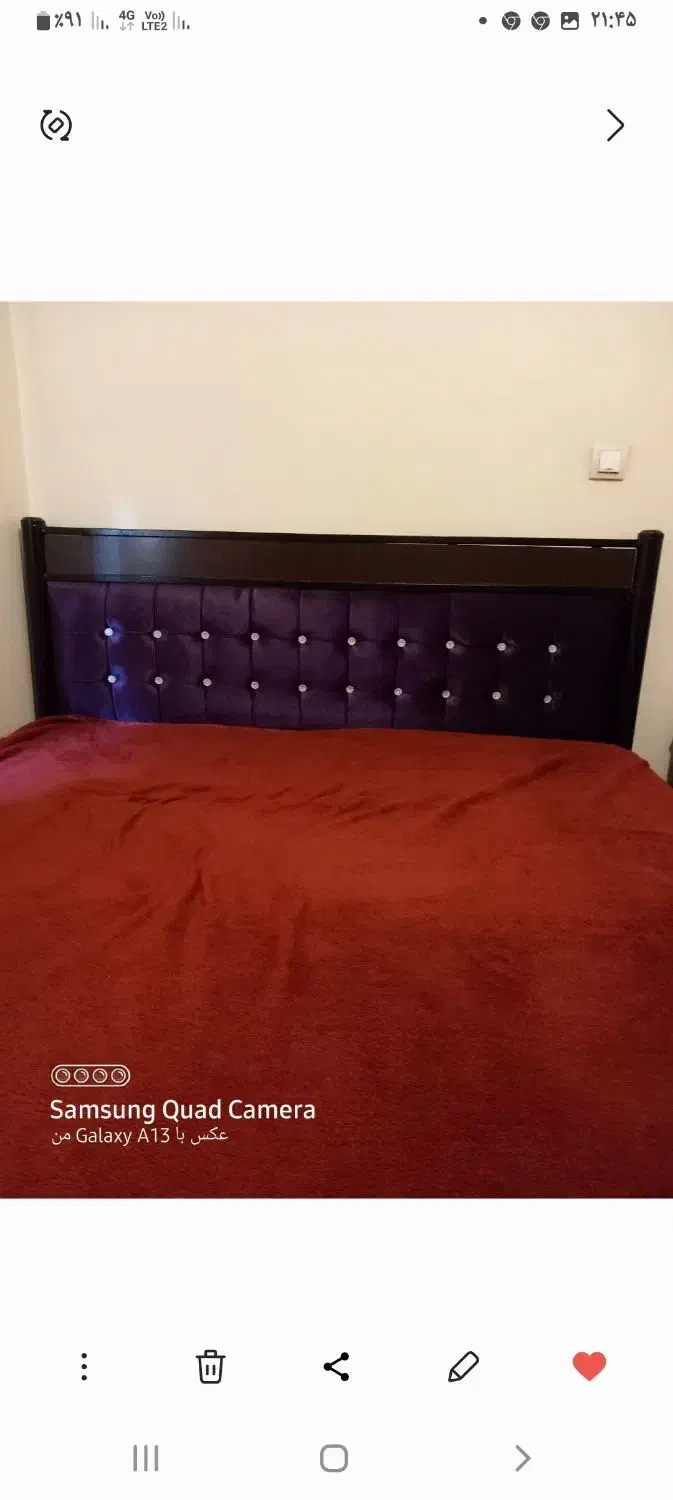 تخت دونفره فلزوچوب|تخت و سرویس خواب|شیراز, ریاستی|دیوار