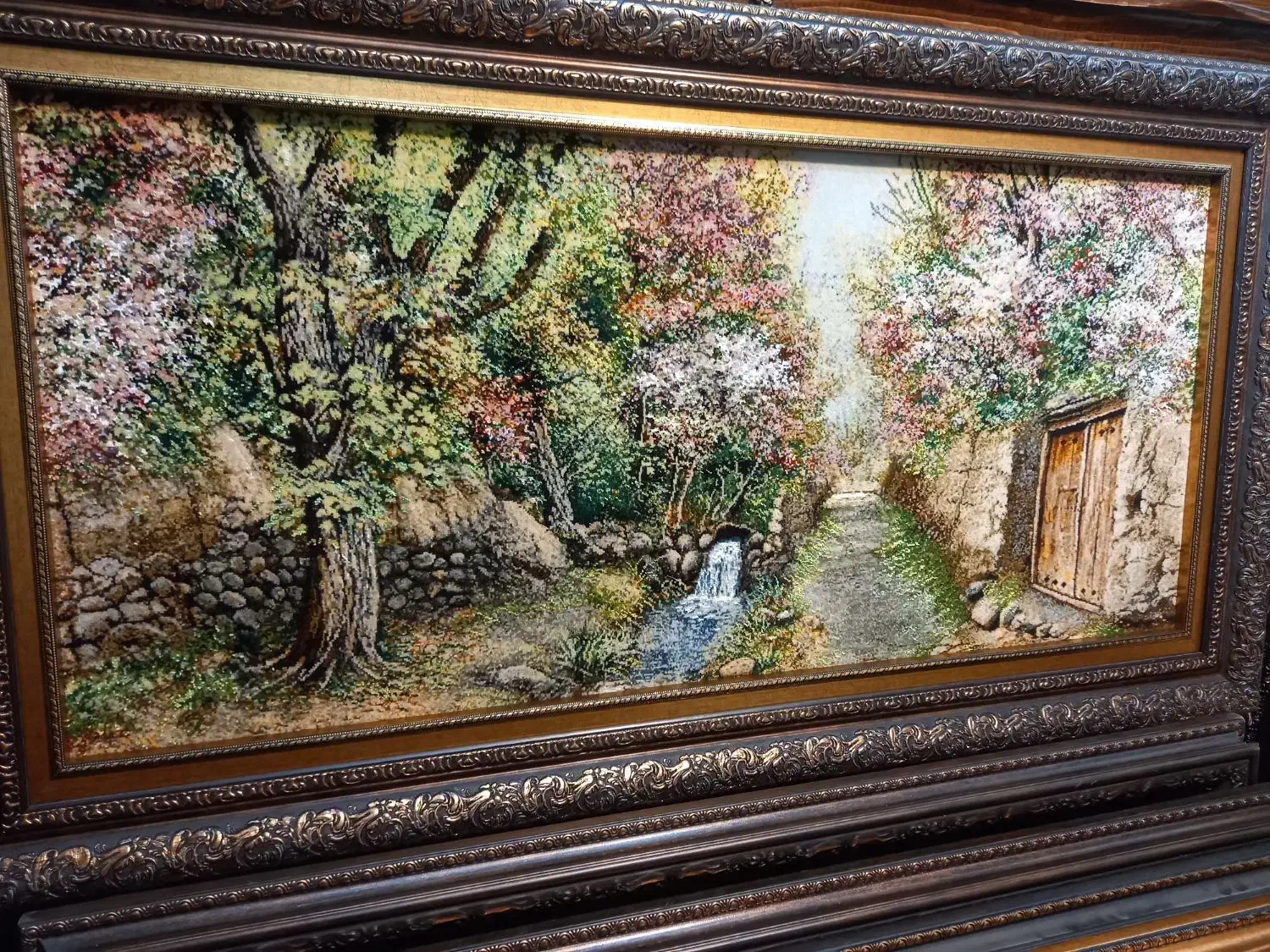 تابلو فرش کوچه باغ بهار چله ابریشم ۹۰*۱۳۵ golha|تابلو فرش|تهران, نارمک|دیوار