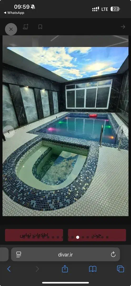 اجاره باغ ویلاتولدشاهنامه استخرآبگرم جکوزی بیلیارد|اجارهٔ کوتاهمدت ویلا و باغ|مشهد, چهاربرج|دیوار