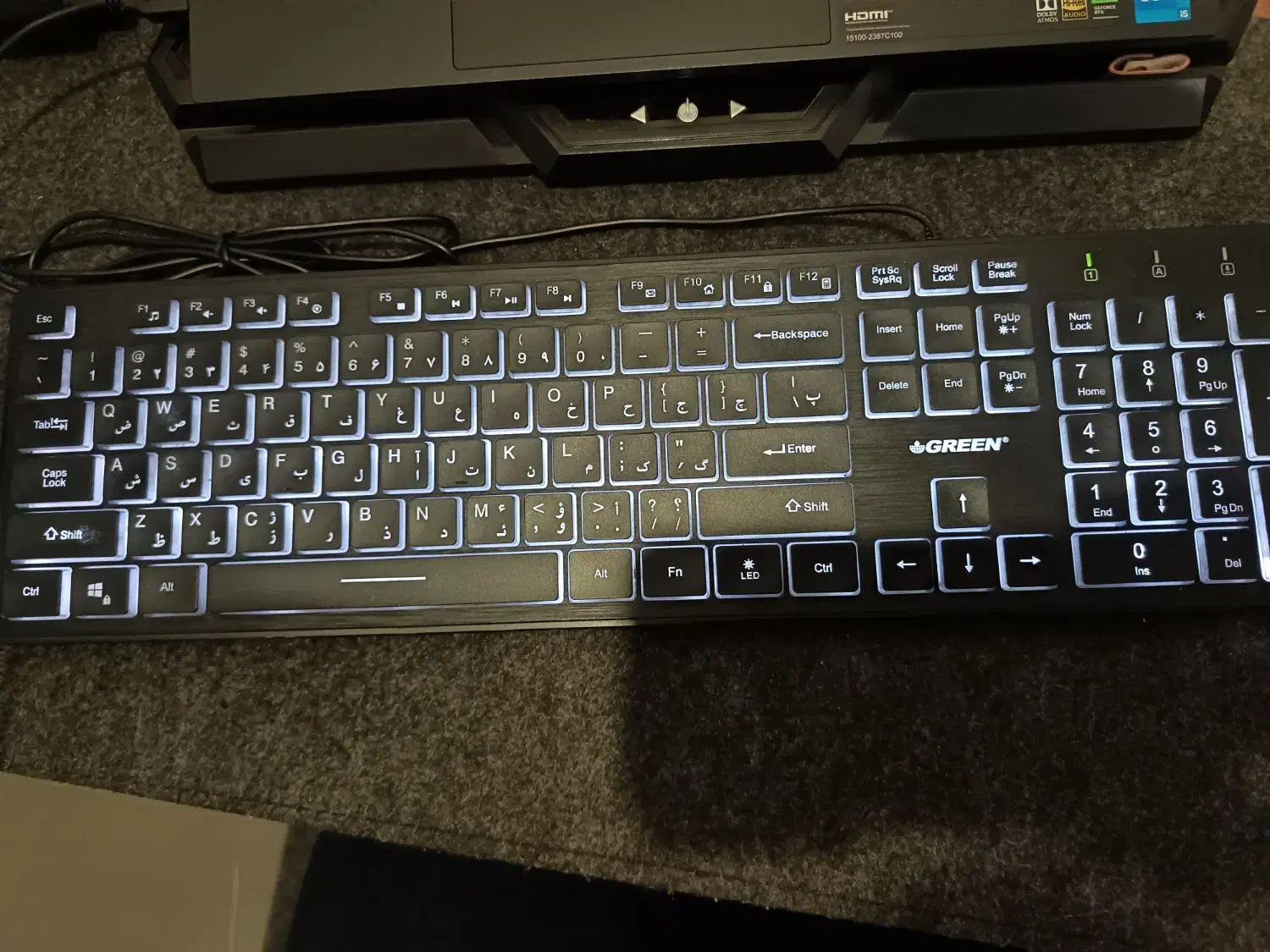 کیبورد GK401 گرین با ماوس پد نمدی|قطعات و لوازم جانبی رایانه|اهواز, منبع اب|دیوار