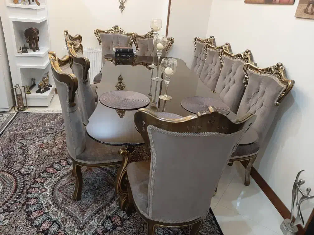 مبل ۹ نفره جلو مبلی و عسلی و ناهار خوری ۸ نفره|مبلمان خانگی و میز عسلی|تهران, شهرک دانشگاه|دیوار