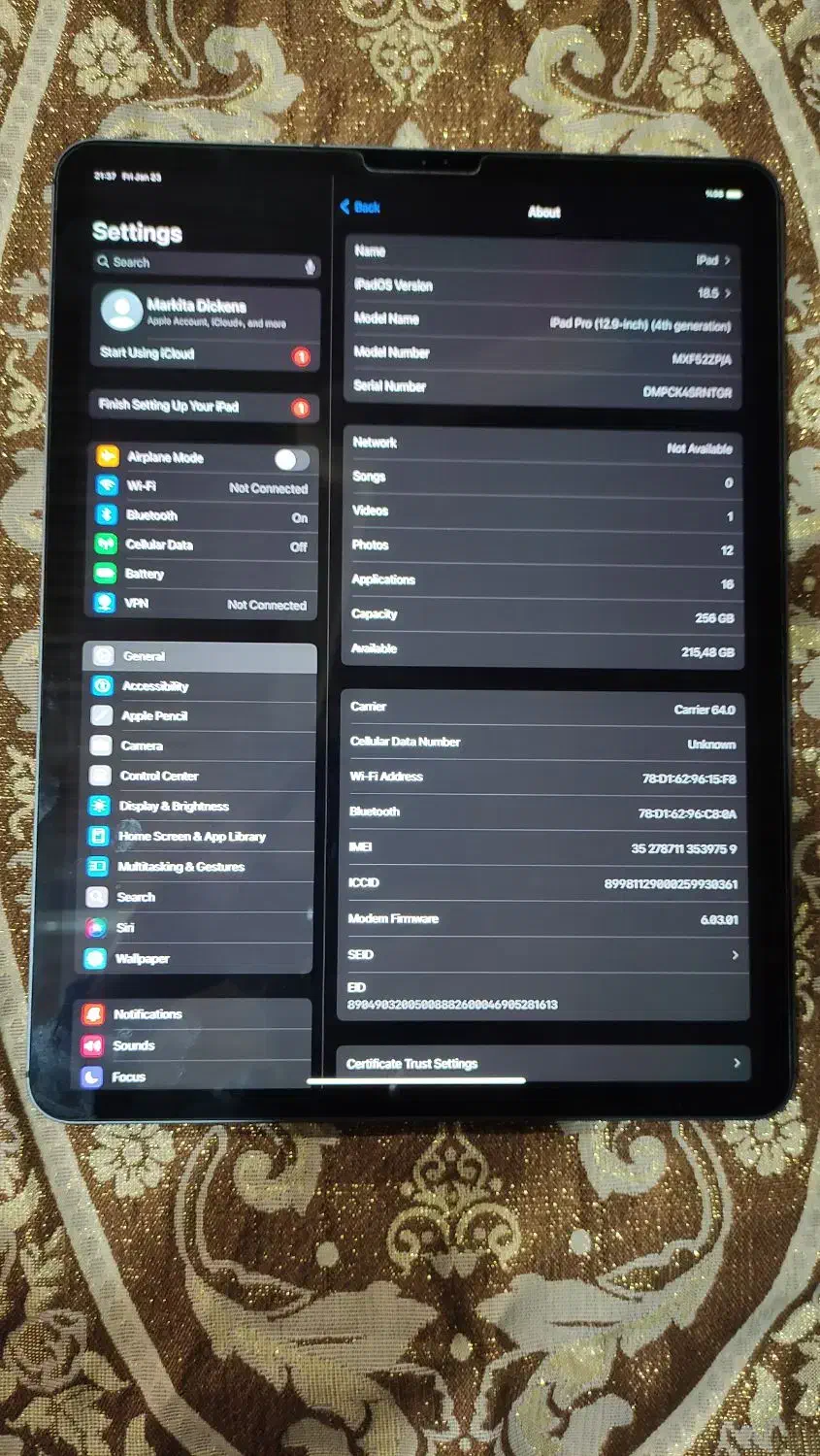 آیپد پرو ۱۲.۹ اینچی سیمکارتخور|تبلت|لشت نشا, |دیوار
